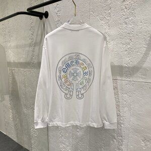 Chrome Hearts Rhinestone-Appliquéd White Long-Sleeved Shirt